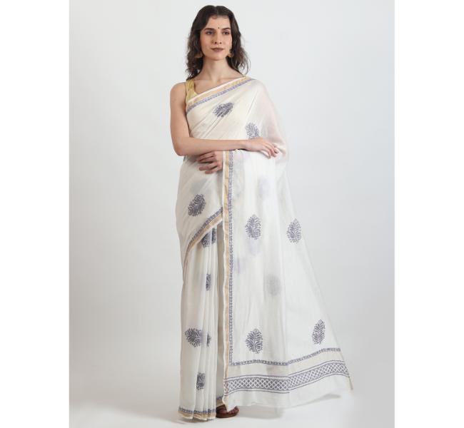The Weavers Shop By Raavi Chanderi Mul Cotton Indian Wear Handcrafted Embroidery Saree
